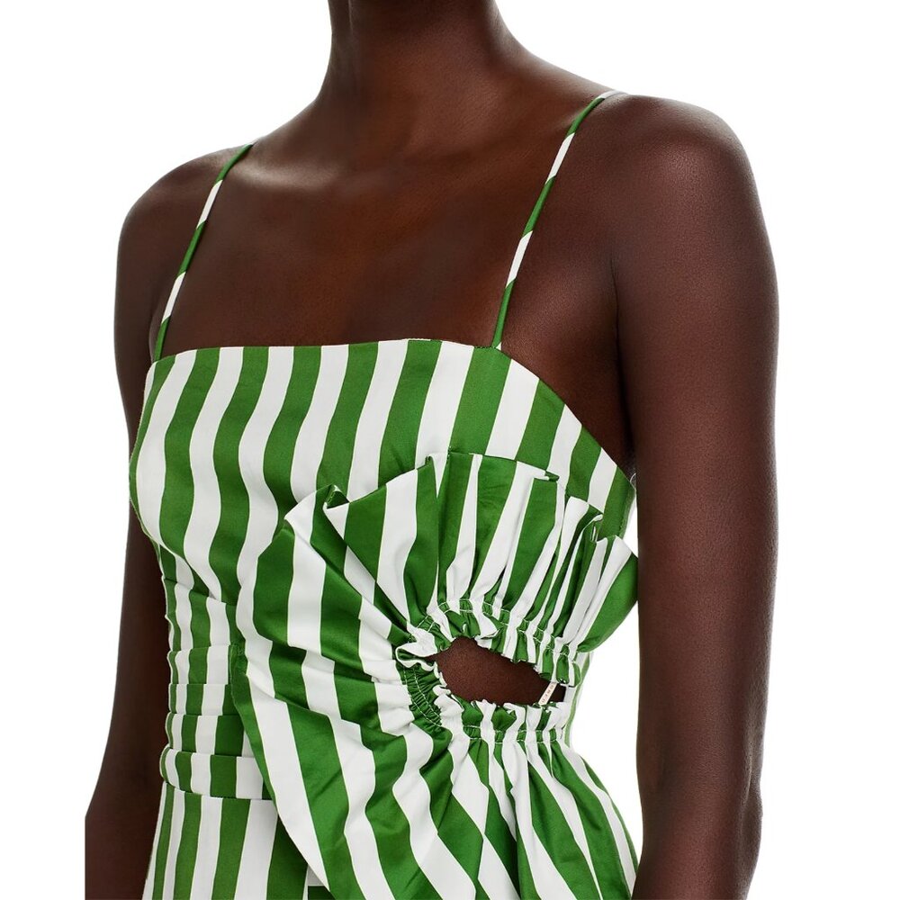 FARM Rio Tropical Flight Stripes Midi Dress, Green/White, NWT 🇧🇷 - Picture 6 of 16